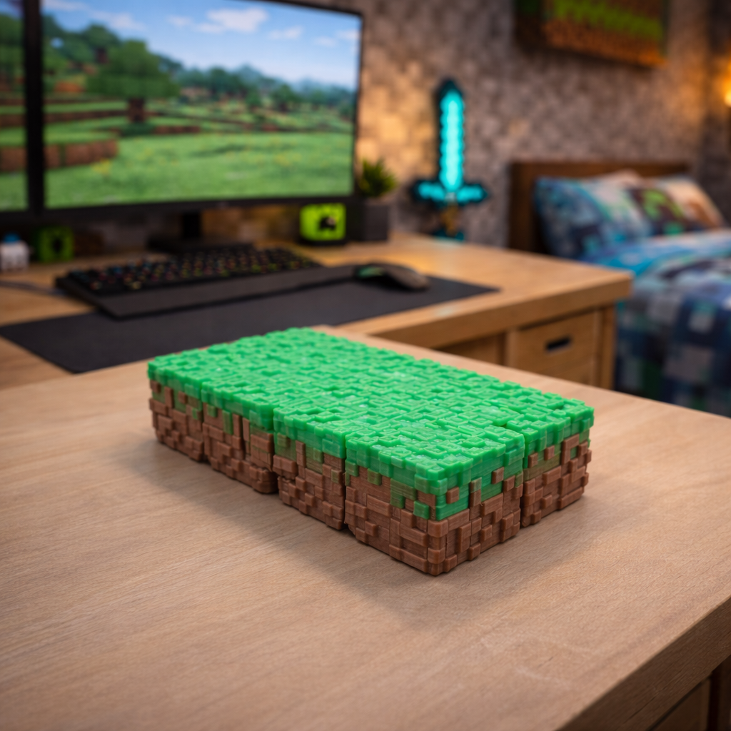 Loops Minecraft Grass - Sonsuz Küp Stres & Odaklanma Destekleyici