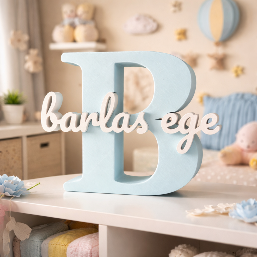 Zuukids Kişiye Özel Dekoratif Bebek ve Çocuk Odası İsim Süsü