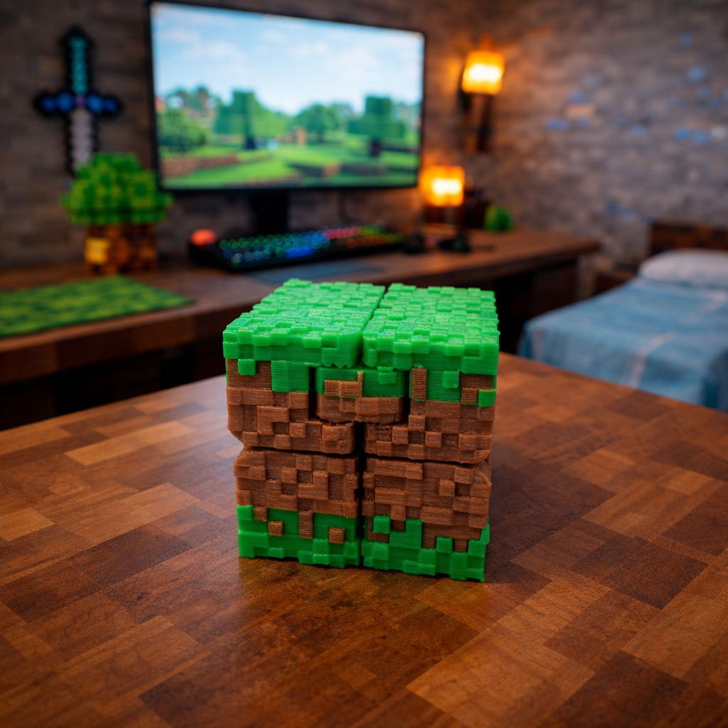 Loops Minecraft Grass - Sonsuz Küp Stres & Odaklanma Destekleyici